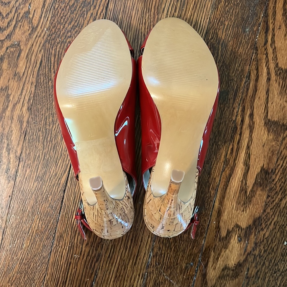 Red Sale! New Guess Red Open Toe High Heels - image 5